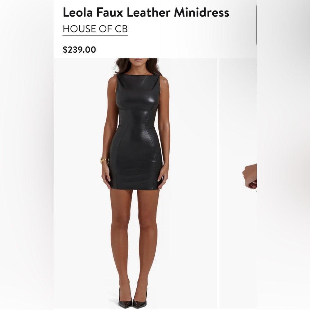 House of CB black mini leather dress